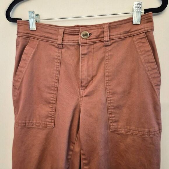 A New Day Super-Soft Stretch Elastizado Burnt Orange Cotton Pants: Comfy Fit - Picture 5 of 5